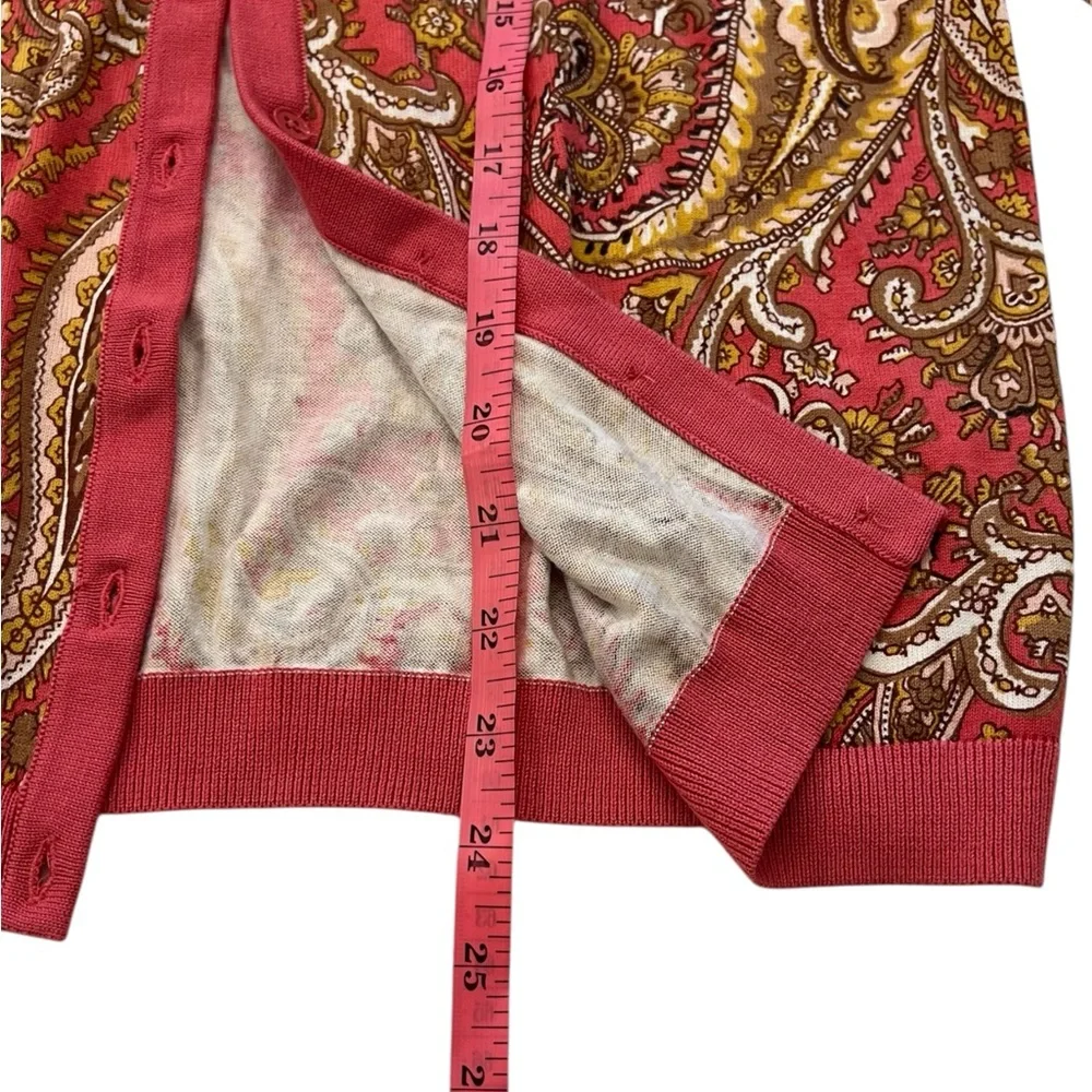 New Talbots Charming English Paisley Cardigan Sweater Sz‎ Medium $80 Lightweight